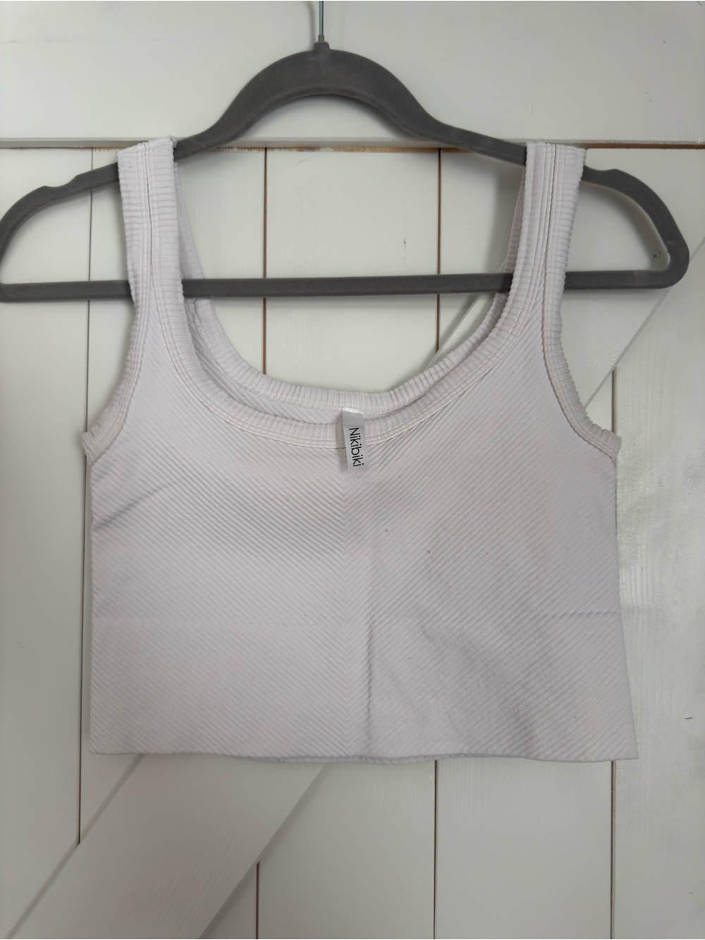 White Ribbed Niki Biki Tank Top